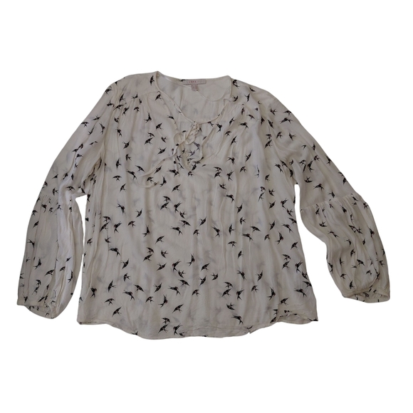 Esprit Tops - Esprit Cream Blouse with Black Bird Design